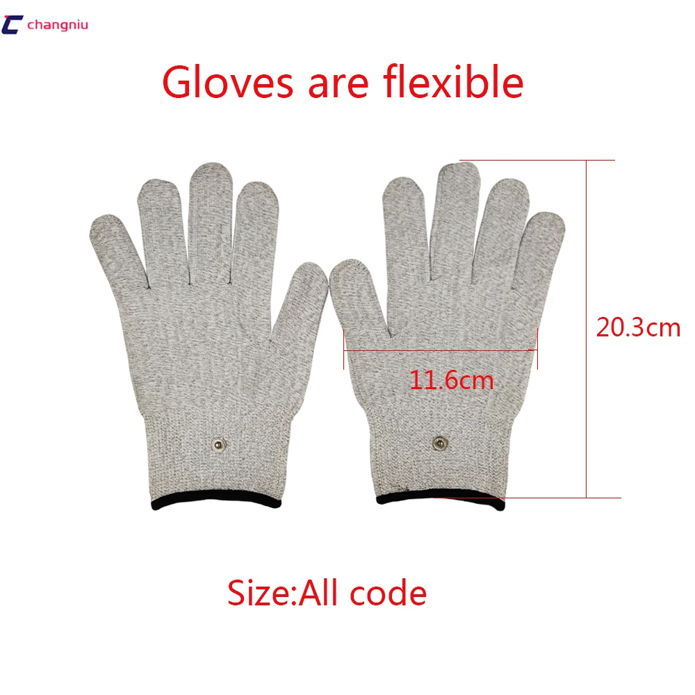 

400pcs(200 Pairs) Slivery Fiber Conductive Massage Gloves Use For TENS/EMS Machines