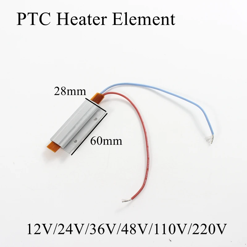 60x28 мм 12 в 24 36 48 110 В 220 PTC нагревательный элемент с постоянным термостатом