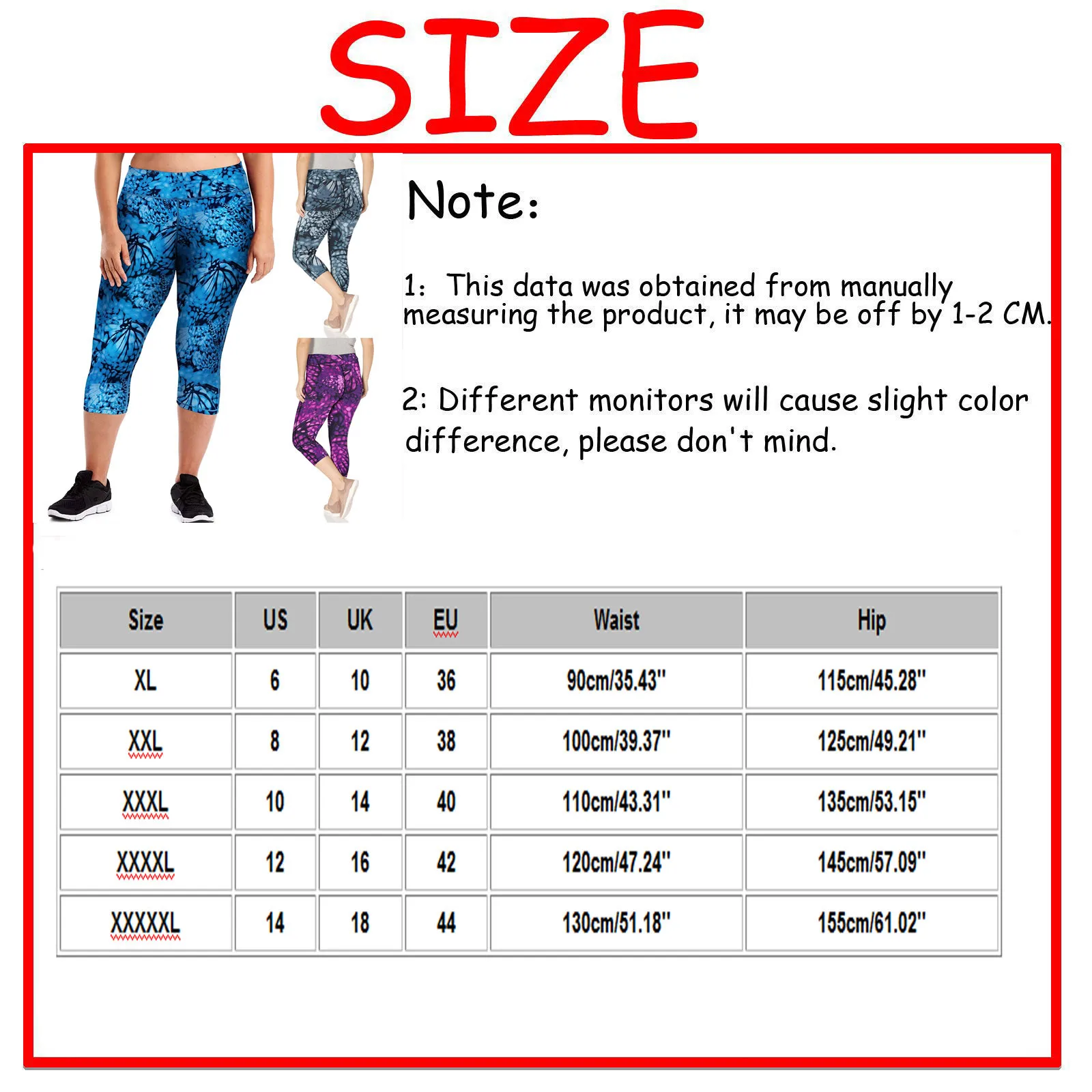 

Fitness Push Up Leggings 3/4 Lady's Pants Women High Waist Super Elastic Slim Plus Size Short Leggins