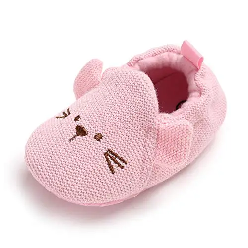 D-pink Нескользящие прогулочные тапочки для маленьких мальчиков и девочек; носки; обувь; домашние мокасины для новорожденных с мягкой подошвой - Цвет: D-pink
