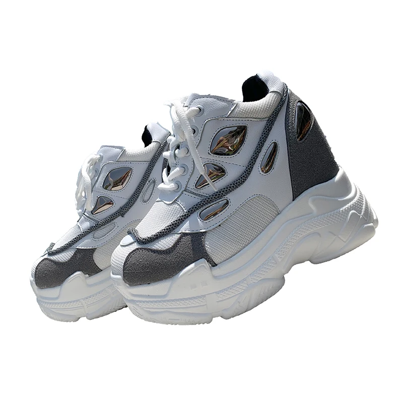 Женские кроссовки на высоком каблуке Fujin весенние повседневные высокой