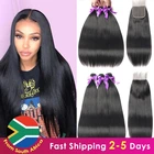 Пряди перуанских натуральных волос с застежкой, прямые пряди с застежкой 4x4, натуральные волосы Реми для наращивания для чернокожих женщин
