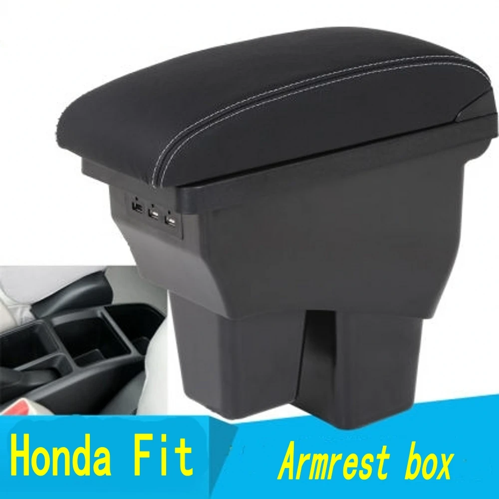 Подлокотник для Honda Fit Jazz 2014 2015 2016 2017 2018 центральный контейнер консоли с