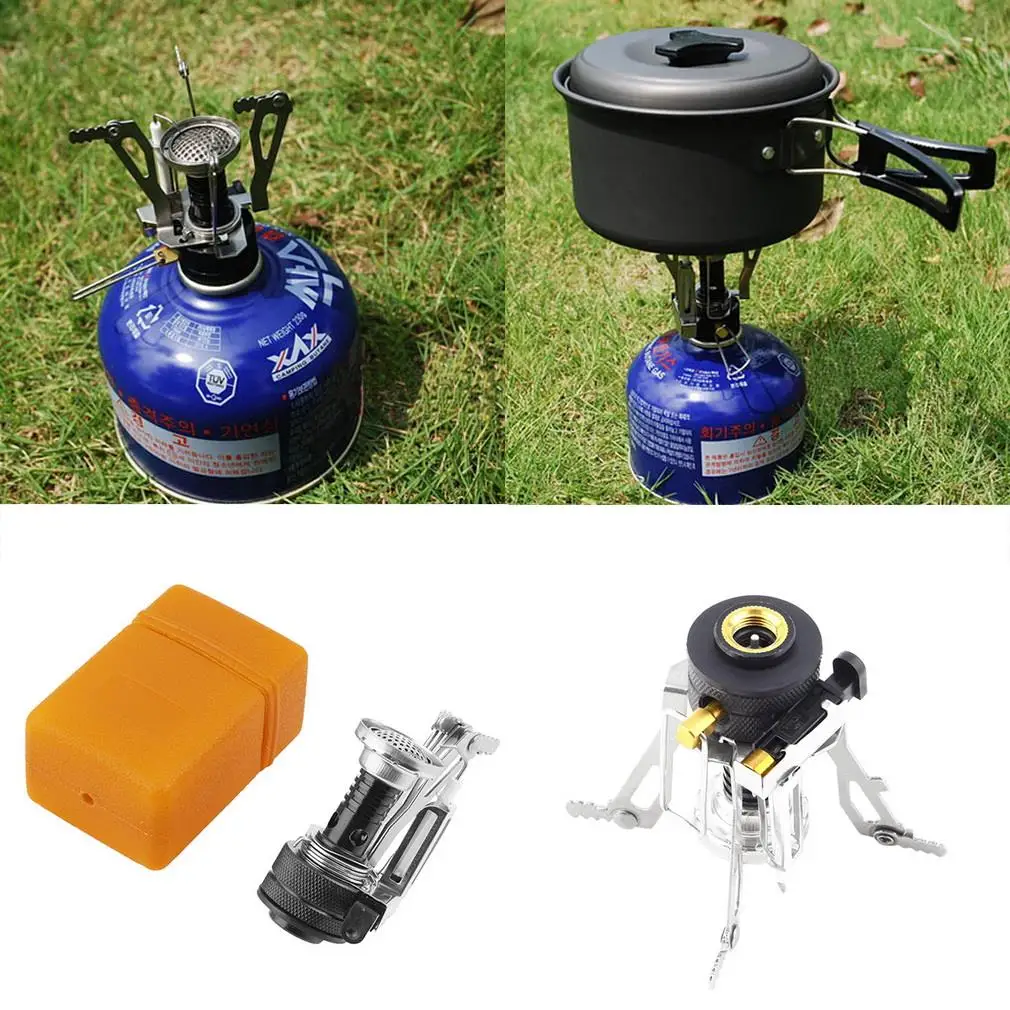 

Folding Mini Camping Survival Cooking Furnace Stove Gas Outdoor