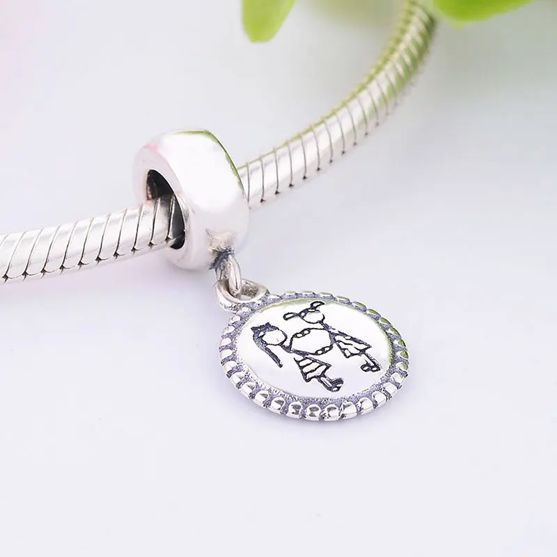 Серебряные бусы для девочек с переплетением рук музыки танцев оригинальные