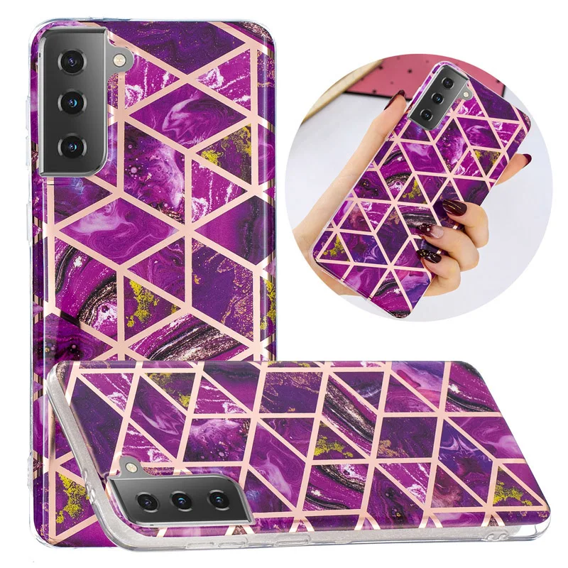 

Luxury Electroplate Marble Soft TPU Silicone Phone Case Mobile Protective Back Cover Coque for Samsung Galaxy S30 Plus S30 Ultra