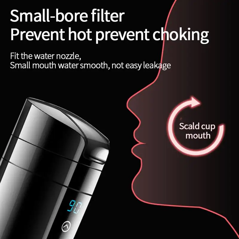 

350ml 12V 24V Electric Heat Water Cup Portable Car Heating Cup LCD Display Touch Control Temperature Kettle Coffee Tea Milk