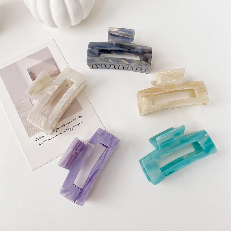 

1Pc Korean Solid Hair Claws Elegant Clear Acrylic Hair Clips Hairpins Barrette Headwear For Women Girls Hair Accessories Gifts