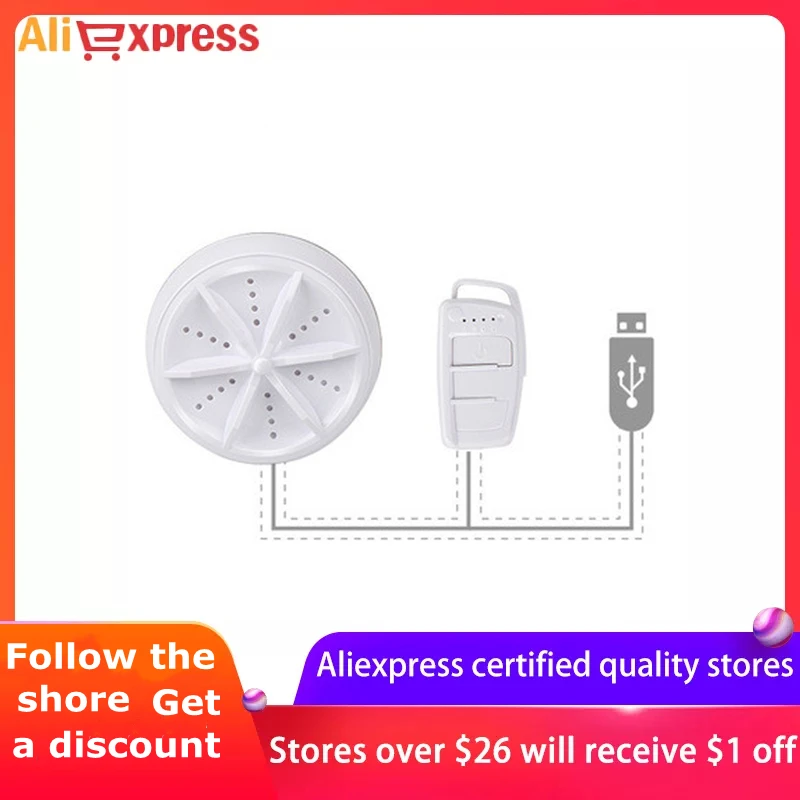

2 in 1 Ultrasonic Turbo Washing Machine Portable Travel Washer Air Bubble And Rotating Mini Ultrasonic Washing Machine