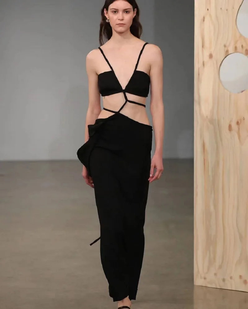 

Женское летнее платье DEIVE TEGER, новинка 2022, сексуальное платье на бретелях-спагетти с вырезами, платье знаменитости, вечерние бандажные черны...