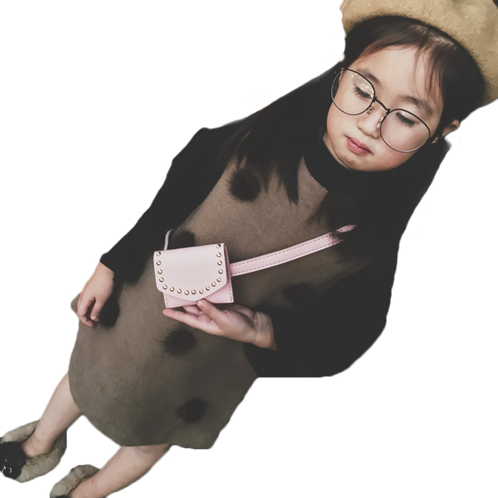 Baby Girls Waist Bag Purses Fashion Sweet Cute Solid Rivet Small Square Kids Crossbody Shoulder Cross Body | Игрушки и хобби