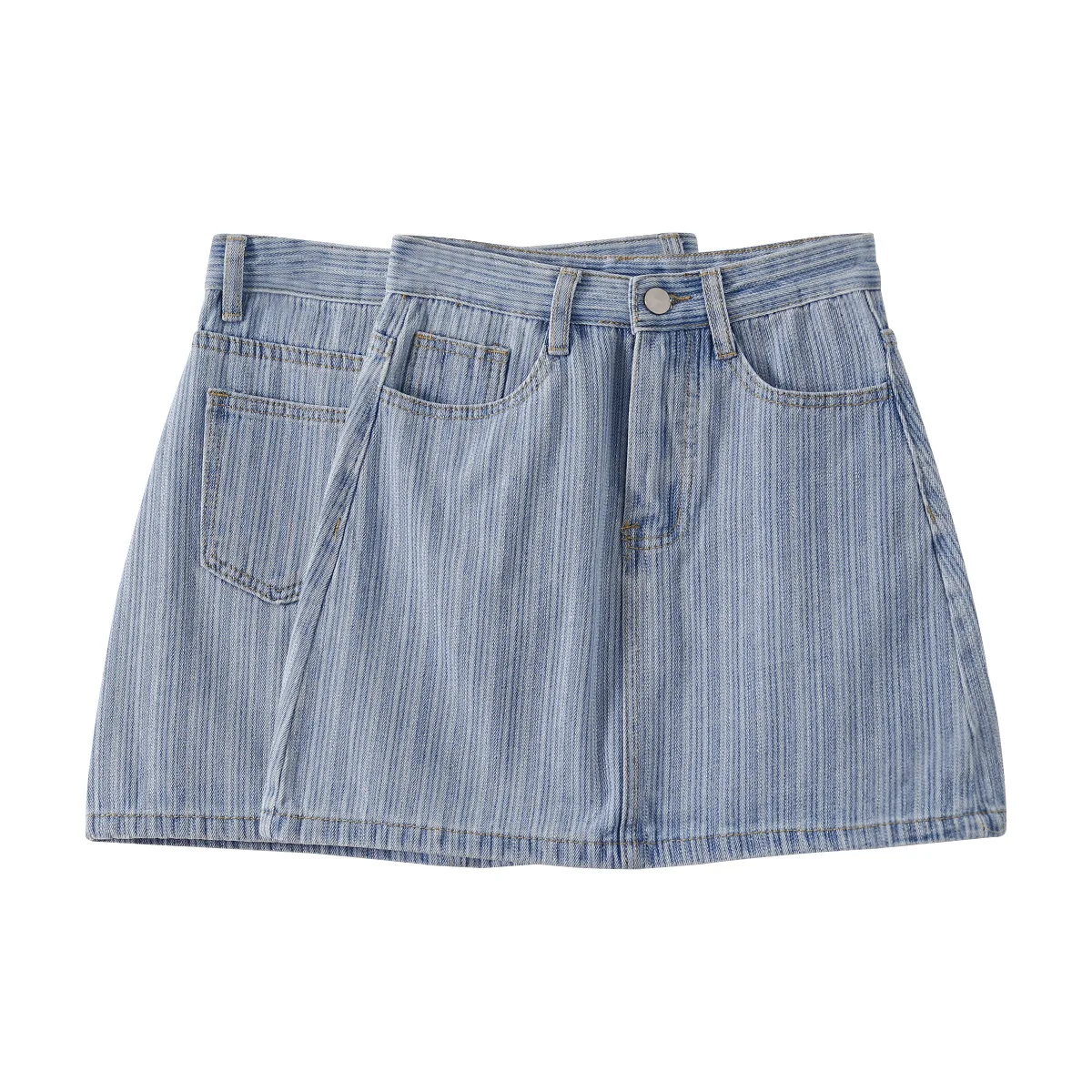 

Denim Bud Skirt Women's Summer 2021 New High Waist Vertical Stripe Sexy Mini Skirt