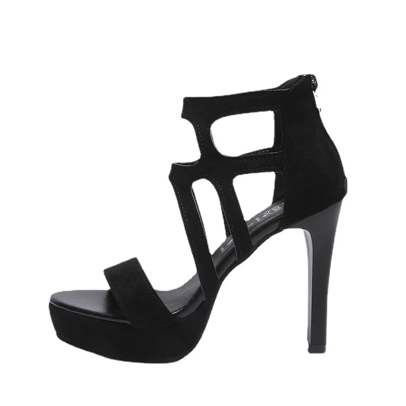 

Super High Heel Summer European and American Open Toe Stilettos Platform Sandals Sexy Cutout High Heels