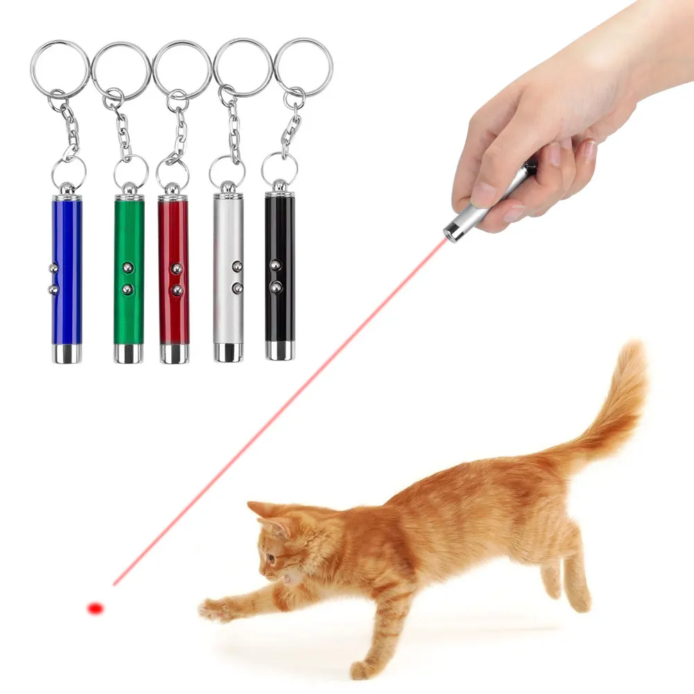 2 In 1 Laser Lazer Pointer Pen 650nm Red + White LED Torch Flashlight Light Beam Laserpointer With Keyring YCDC |