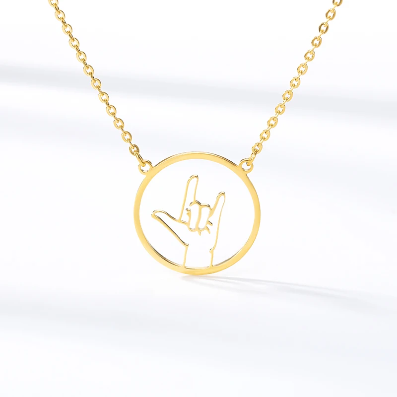 Ожерелье женское из нержавеющей стали с надписью I LOVE You | Украшения и аксессуары