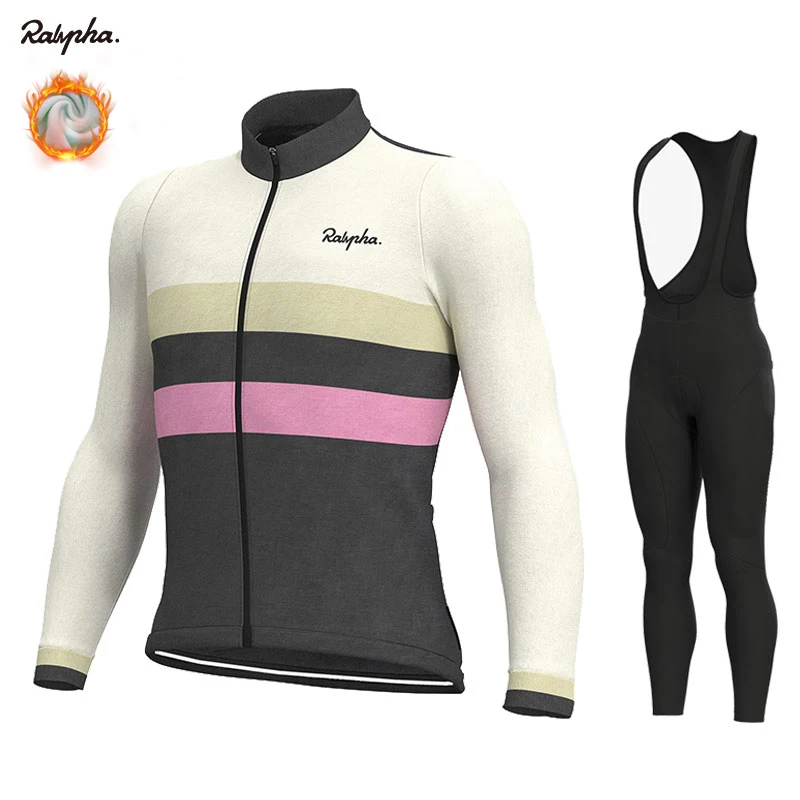 Raphaing Pro Team Bike Велоспорт Джерси зимний термальный флисовый комплект с длинными рукавами Ropa Ciclismo велосипедный триатлон, Велоспорт Набор