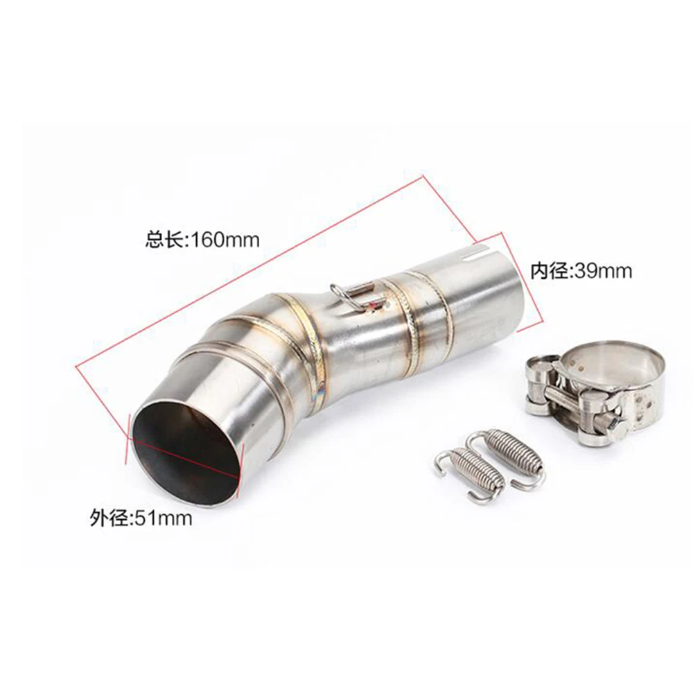 TKOSM Motorcycle Exhaust Middle Pipe Stainless Steel Muffler Link Section Adapter for Kawasaki Ninja 350 |