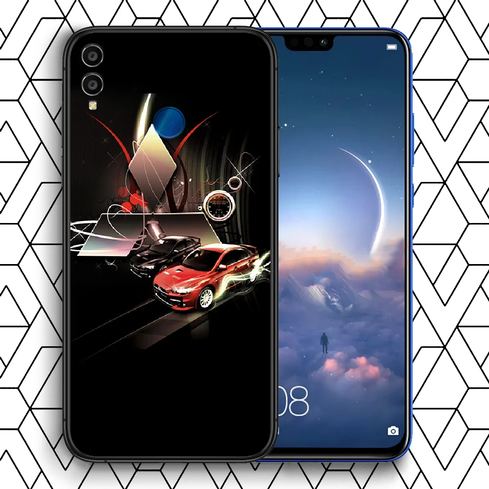 

Mitsubishi Racing car Phone Case For Huawei Honor 6A 7A 7C 8 8A 8X 9 9X 10 10i 20 Lite Pro Play black Back Painting Bumper
