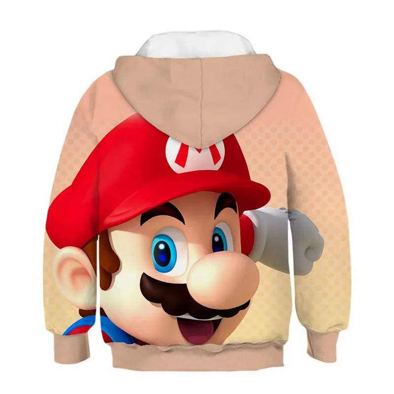 Ведущая игра Super Mario Bros. Толстовка с капюшоном с 3d принтом для мальчиков и девочек; модная Забавная детская толстовка с изображением Луиджи Марио