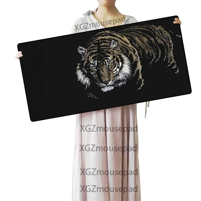 Большой коврик для мыши XGZ черный с замком животное Сибирский тигр HD офисный