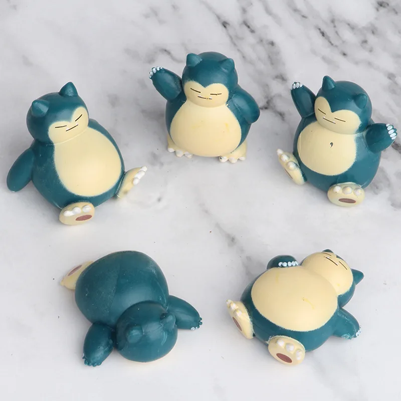

Pokemon 4cm 5pcs / set Snorlax Anime Action Figure Model Toys Gift for Children