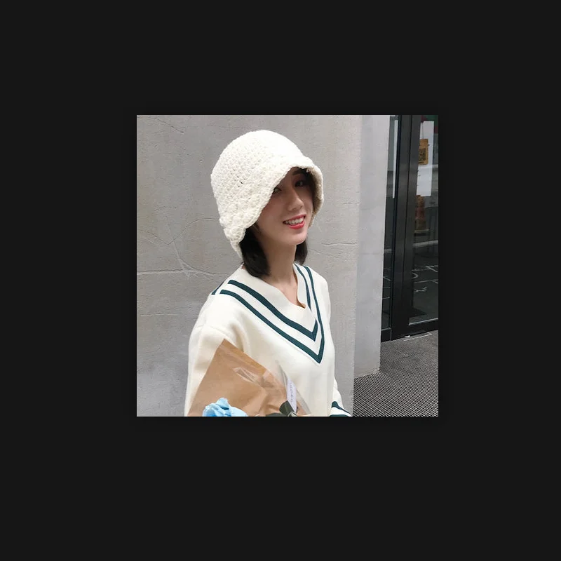 Ins/Мягкая Рыбацкая шляпа для отдыха в южнокорейском стиле девочек на осень и зиму|