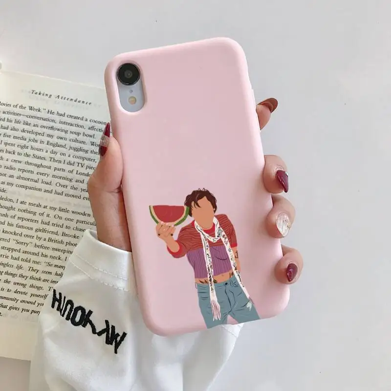 

harry styles Phone Case Phone Case For iphone 11 Pro Max X XS Max XR Solid Candy Color Shell For iPhone 7 8 6 6S Plus