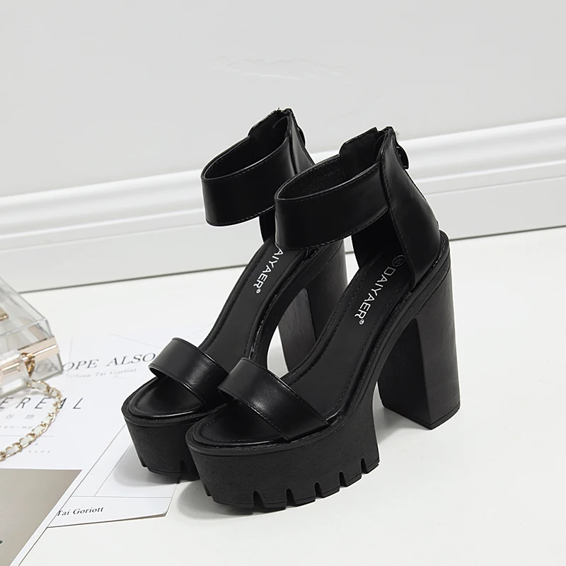 Летние модные женские Босоножки с открытым носком на толстой нескользящей