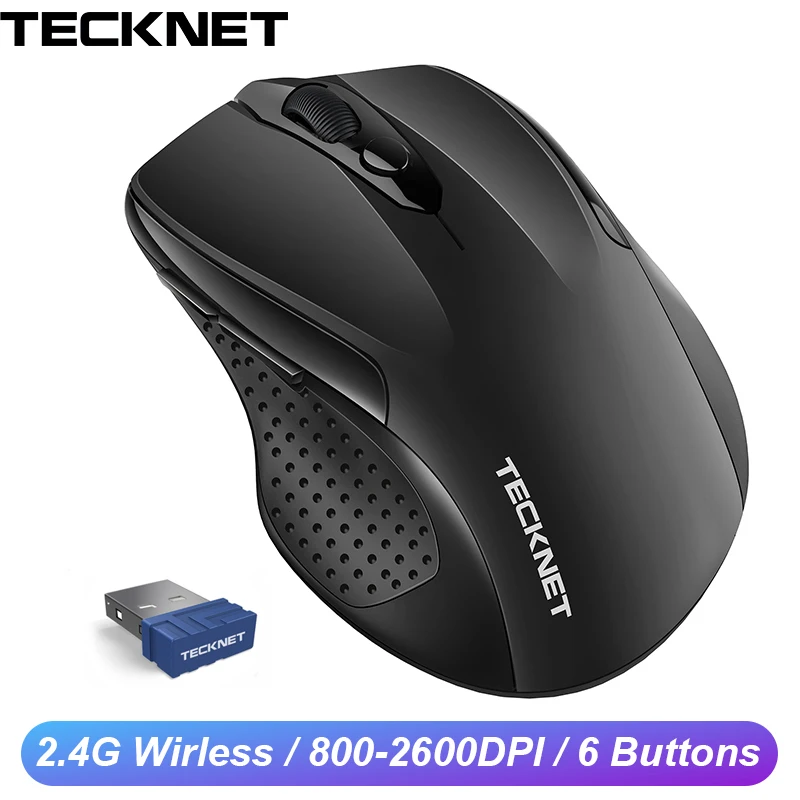 Беспроводная мышь TeckNet USB 2 0 с приемником Регулируемая эргономичная 2600 dpi 4 ГГц