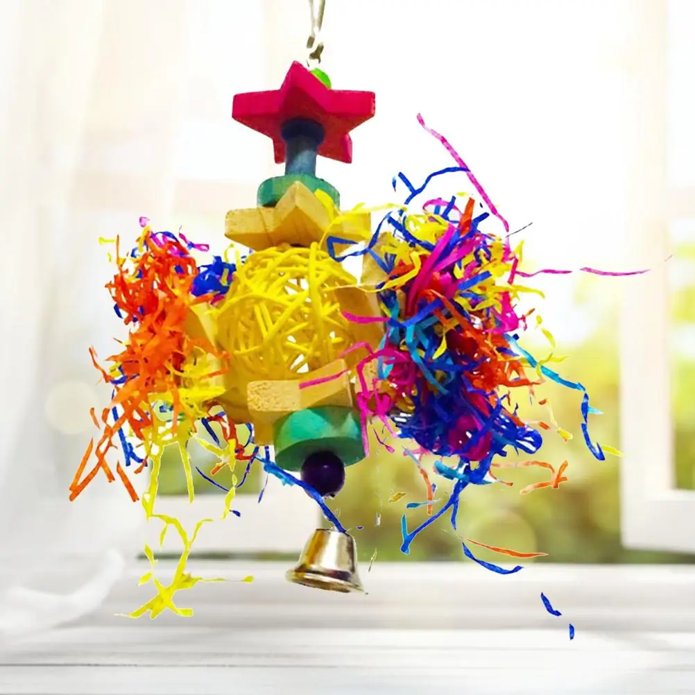 

Bird Chewing Toy Foraging Shredder Toy Parrot Cage Shredder Toy Foraging Hanging Bird Toy for Cockatiel Parakeets Parrots