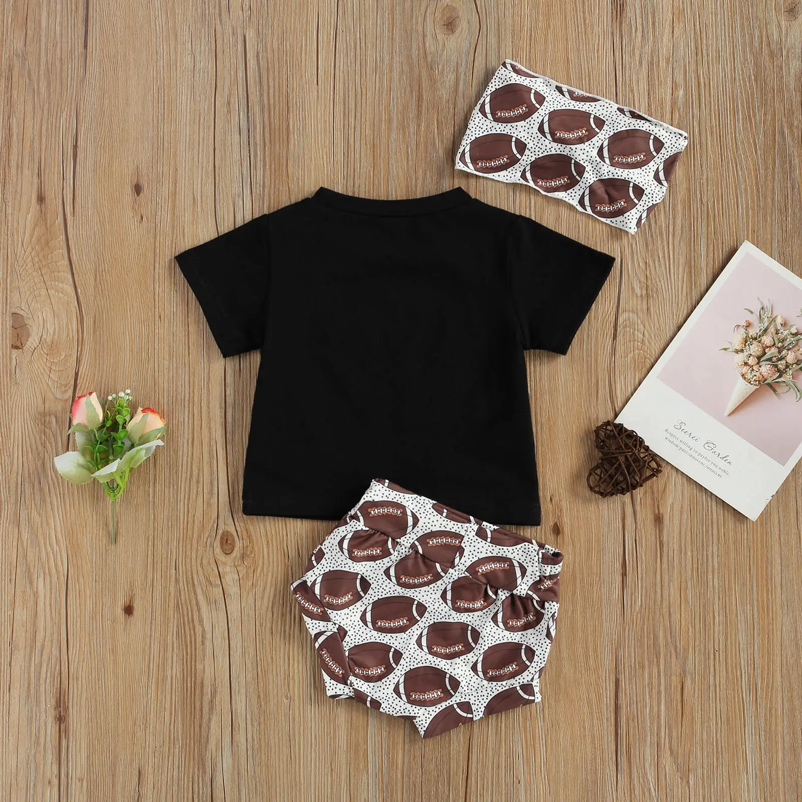 

2021 Summer Toddler Infant Baby Girls Cotton Casual Outfits Set Letter Bodysuit+Floral Shorts+Headband Cute Baby Clothes 0-24M