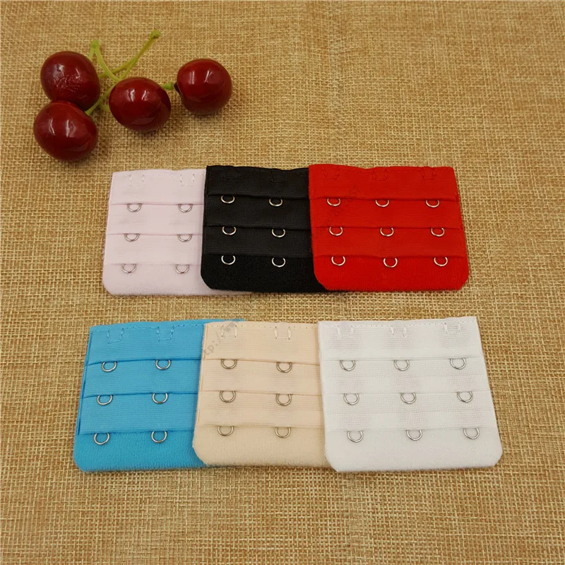 (50 шт./лот) 3 ряда женские бюстгальтеры удлинители нейлоновая застежка ремешок