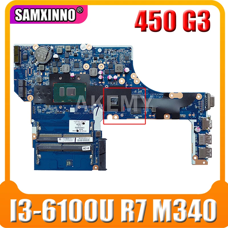 

I3-6100U R7 M340 2GB MODEL:X63C for HP ProBook 450 G3 Laptop Motherboard DAX63CMB6C0 Mainboard 100% TESTED