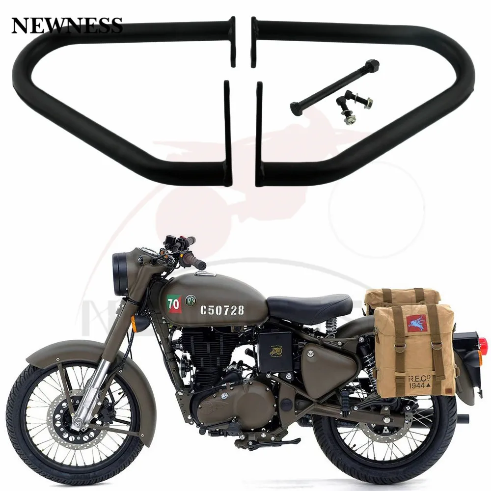 1 пара защита двигателя ног от удара для Royal Enfield Classic 500 Pegasus Stealth Black|Бамперы и