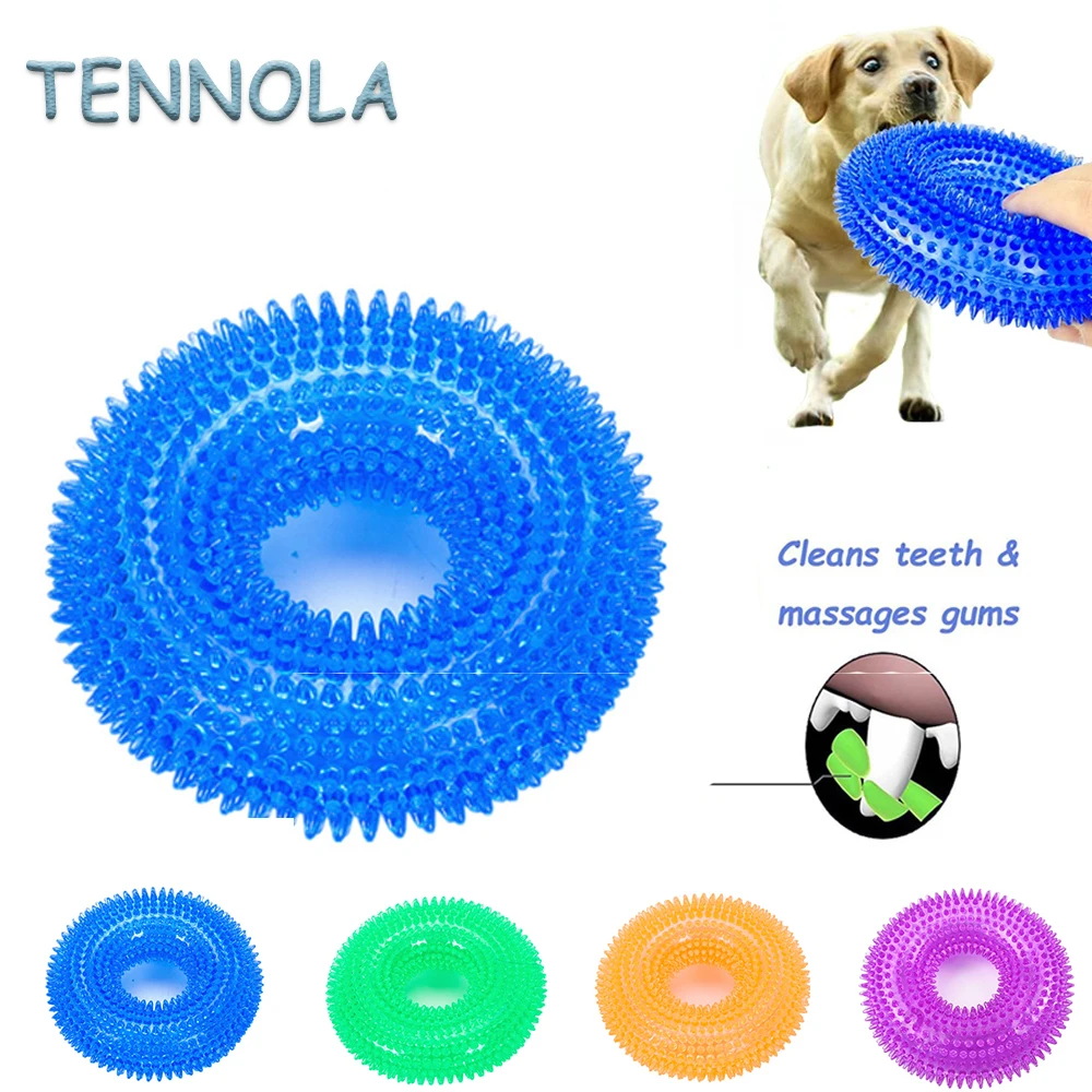 

3PCS Dog Chewing Spike Ball Ring Molar Pet Toy Teeth Cleaning Anti-boring Dog Toys TPR Rubber Sound Dog Ball Training Supplies