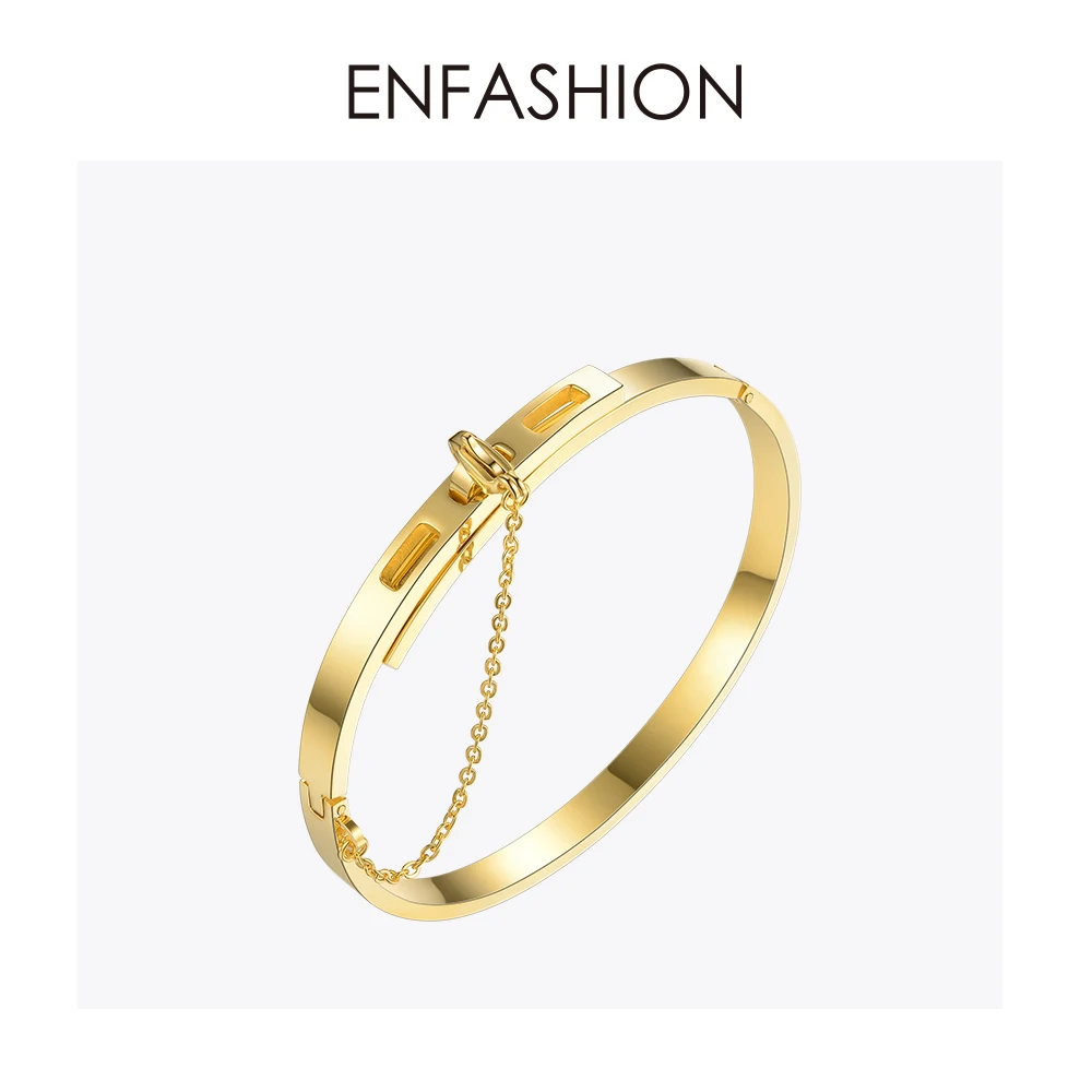 Enfashion безопасный Браслет-манжета с цепочкой Noeud нарукавная повязка золотого цвета браслет на запястье для женщин браслеты Manchette Браслеты Pulseiras
