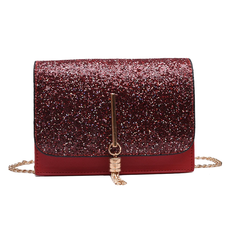 LTBOOS сумка с кисточкой на клапане Женская модная блестящая застежка из