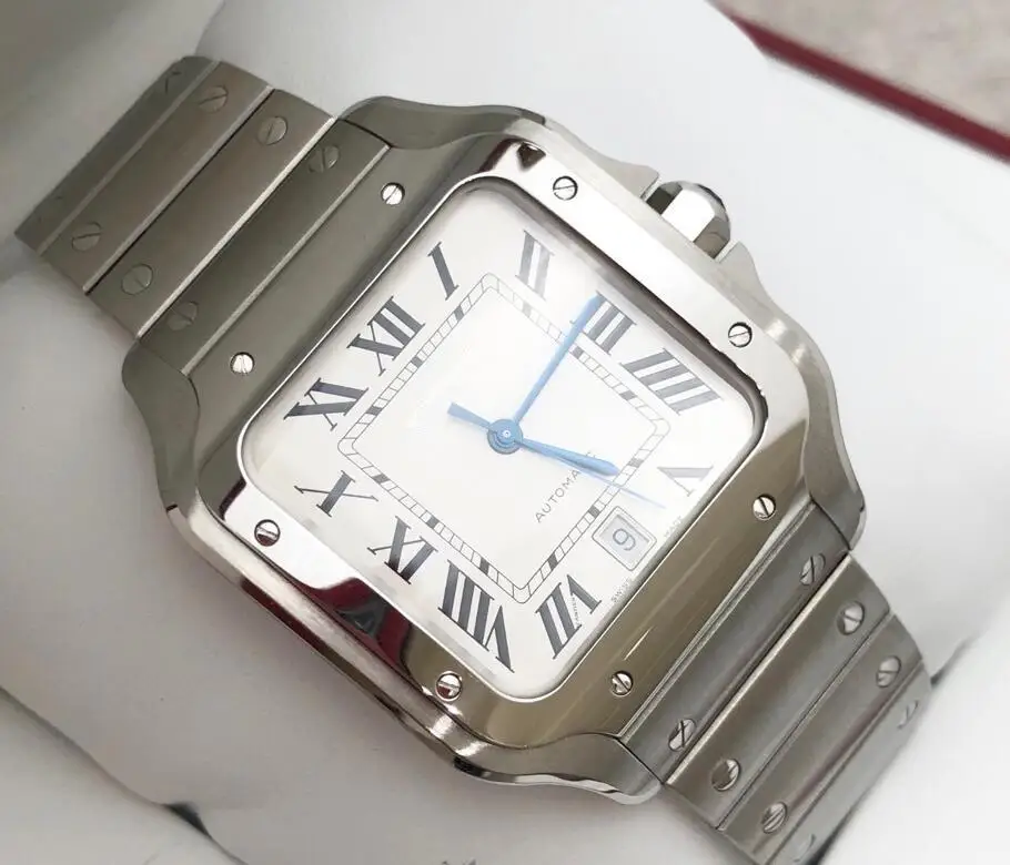 

Часы наручные ETA2813 мужские с белым циферблатом, 40 мм