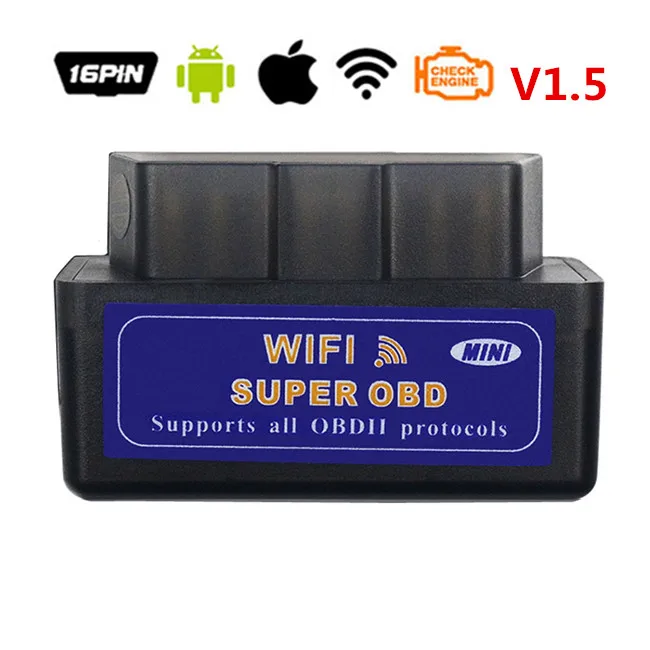 ELM327 WIFI 1.5 ELM327 WiFi V1.5 OBD2 сканер ELM 327 Bluetooth obd2 OBDII автомобильный диагностический инструмент ELM327 1,5 WiFi считыватель кодов для iOS Android - Цвет: ELM327 WIFI 1.5
