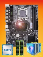 brand motherboard on sale huananzhi x58 motherboard with cpu intel xeon x5675 3 06ghz with cooler 8g24g ddr3 reg ecc memory