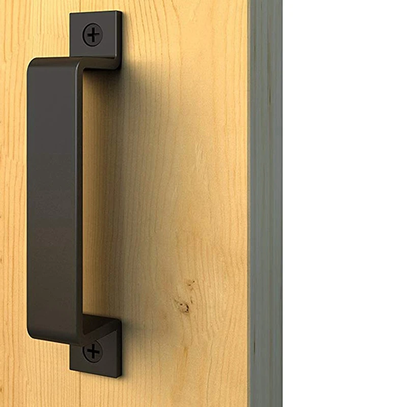 2 pcs black sliding barn door handle pull set for gate kitchen furniture cabinet closet drawer move window small buckle handle free global shipping