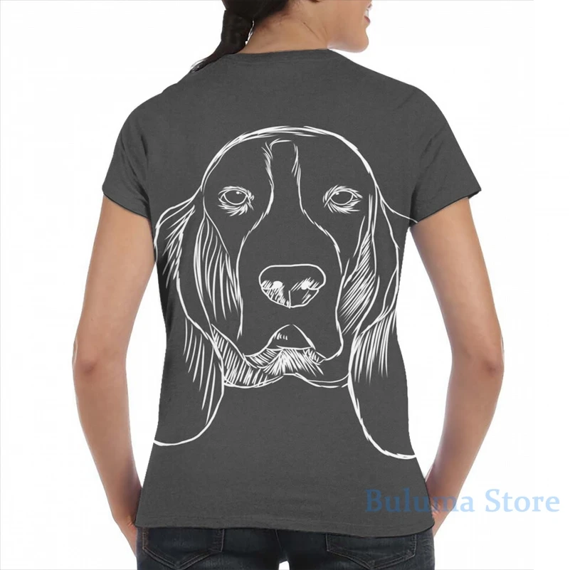 Мужская футболка bассет Хаунд (2) женская модная с принтом по всей длине топы для