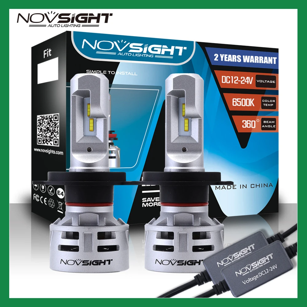 NOVSIGHT CSP чипы H7 Led H4 автомобильные лампы для фар машины светодиодный H8 H11 HB3 9005 HB4