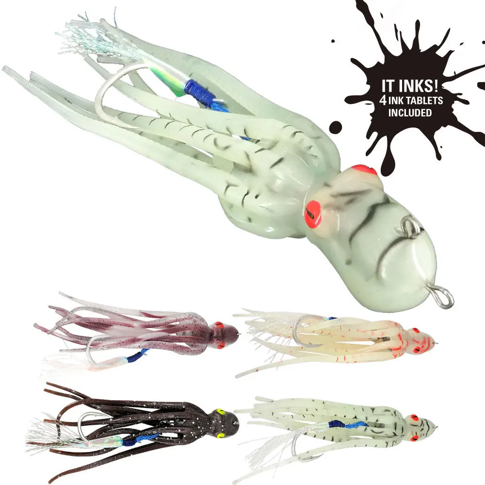 AS 1PC 60g Trolling Bait Squid Ink Jet Calamar UV Lure Octopus Squid Skirt Angler Drag Fishing Marlin Tuna Boat Pesca Leurre enlarge
