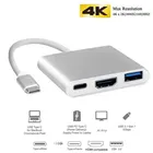 USB концентратор с Type C на HDMI, 4K, USB Type C на HDMI адаптер для Samsung Macbook Huawei LG TV PC USB C на HDMI совместимый адаптер