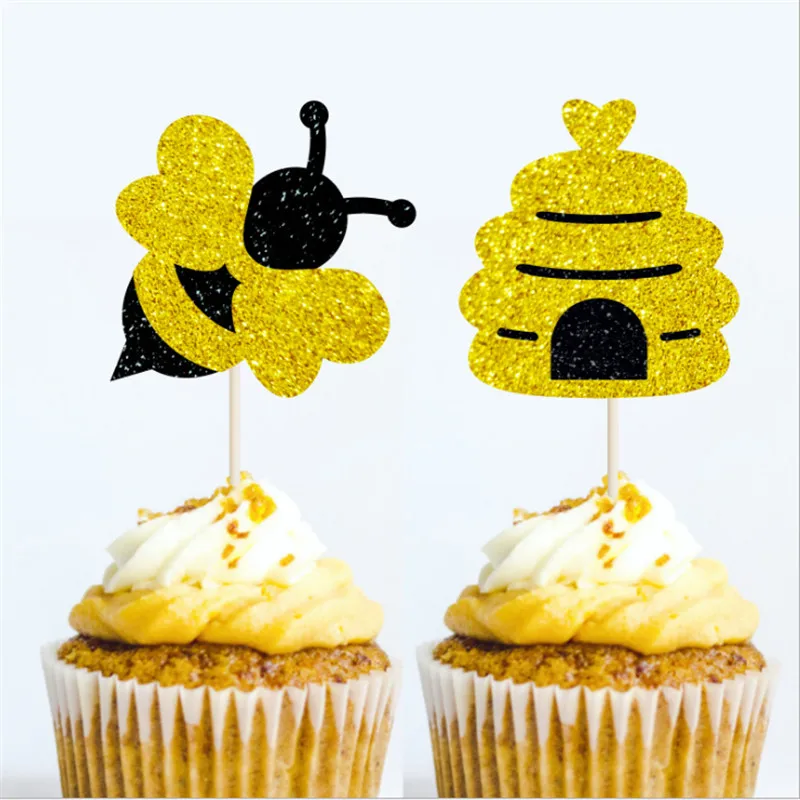 Набор из 10 шт. украшения для детского торта в виде пчелы и кекса вечерние