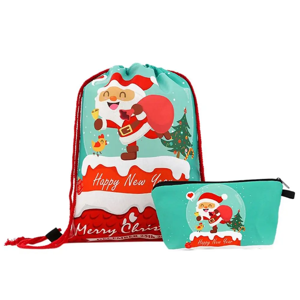 2 шт Рождественский Санта Клаус шаблон шнурок мешок Конфета в виде снеговика