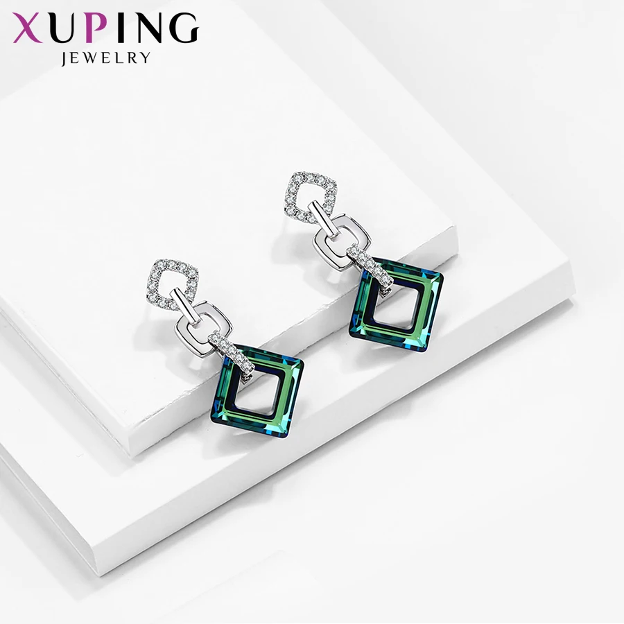 Xuping, изысканные цветные серьги, высокое качество, кристаллы от Swarovski, цветное покрытие, для женщин, подарок на день Святого Валентина, S89-202