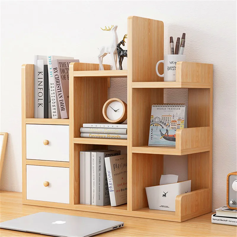 

Simple Bookshelf Decoration On The Desk Student Dormitory Storage Shelf Simple Small Bookcase Children's Desktop Office Storage