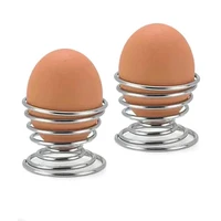 1pcs metal egg cup spiral kitchen breakfast hard boiled spring holder egg cup kitchen egg storage rack
